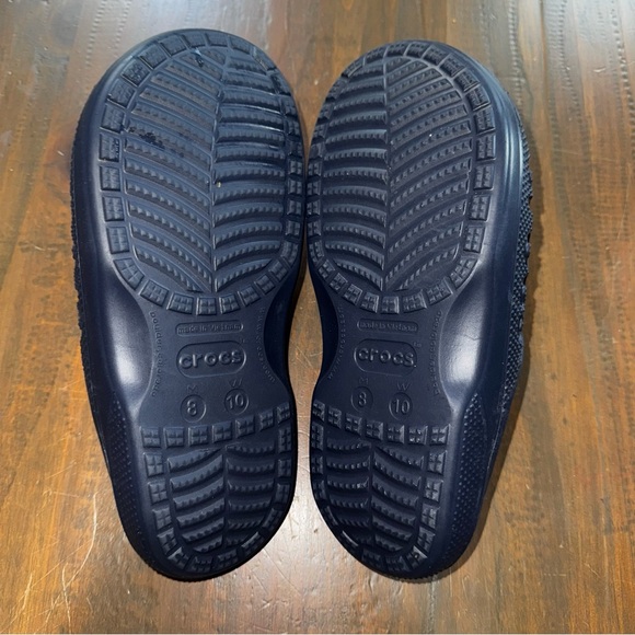 CROCS Baya Unisex Sandals Comfort Blue Shoes Slides Open Toe Spellout M8 W10 - Picture 5 of 6